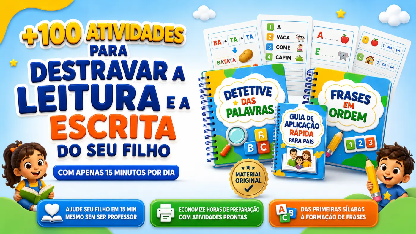 Apresentação visual do Método Acelerando o Aprendizado com mais de 100 atividades infantis