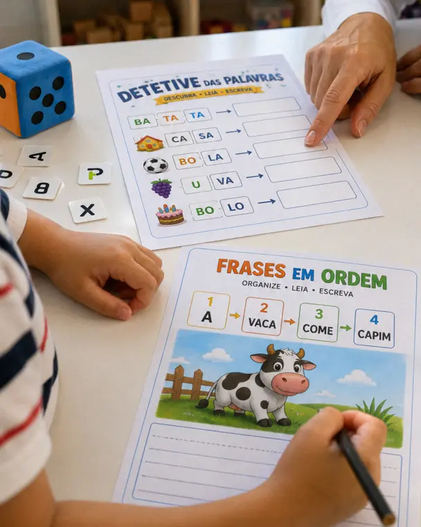 Atendimento psicopedagógico com as atividades do método
